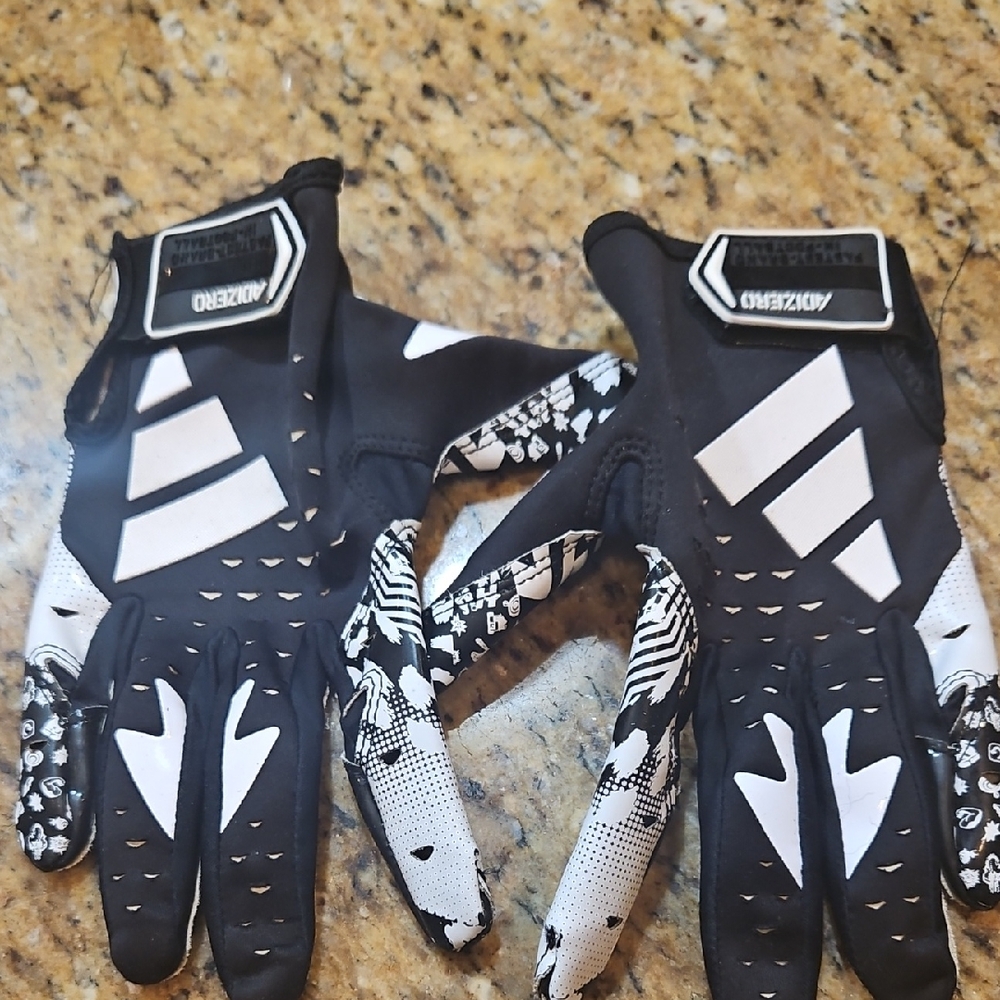 Adidas Black and White Football Sports Gloves